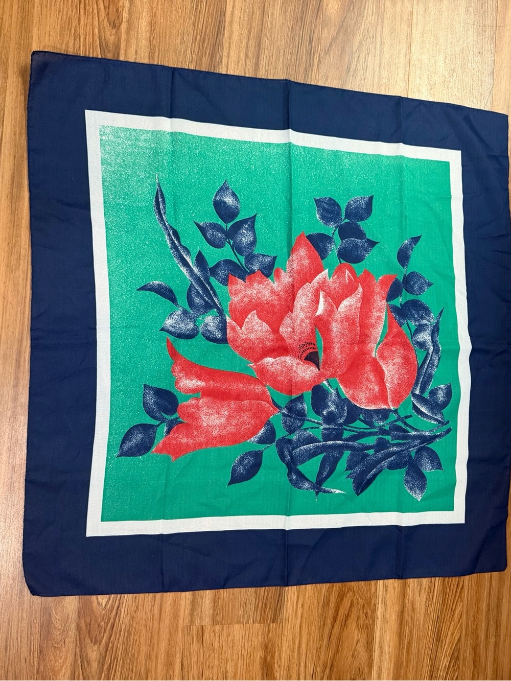 Vintage Made in Italy Floral Square Scarf 29x29 Retro